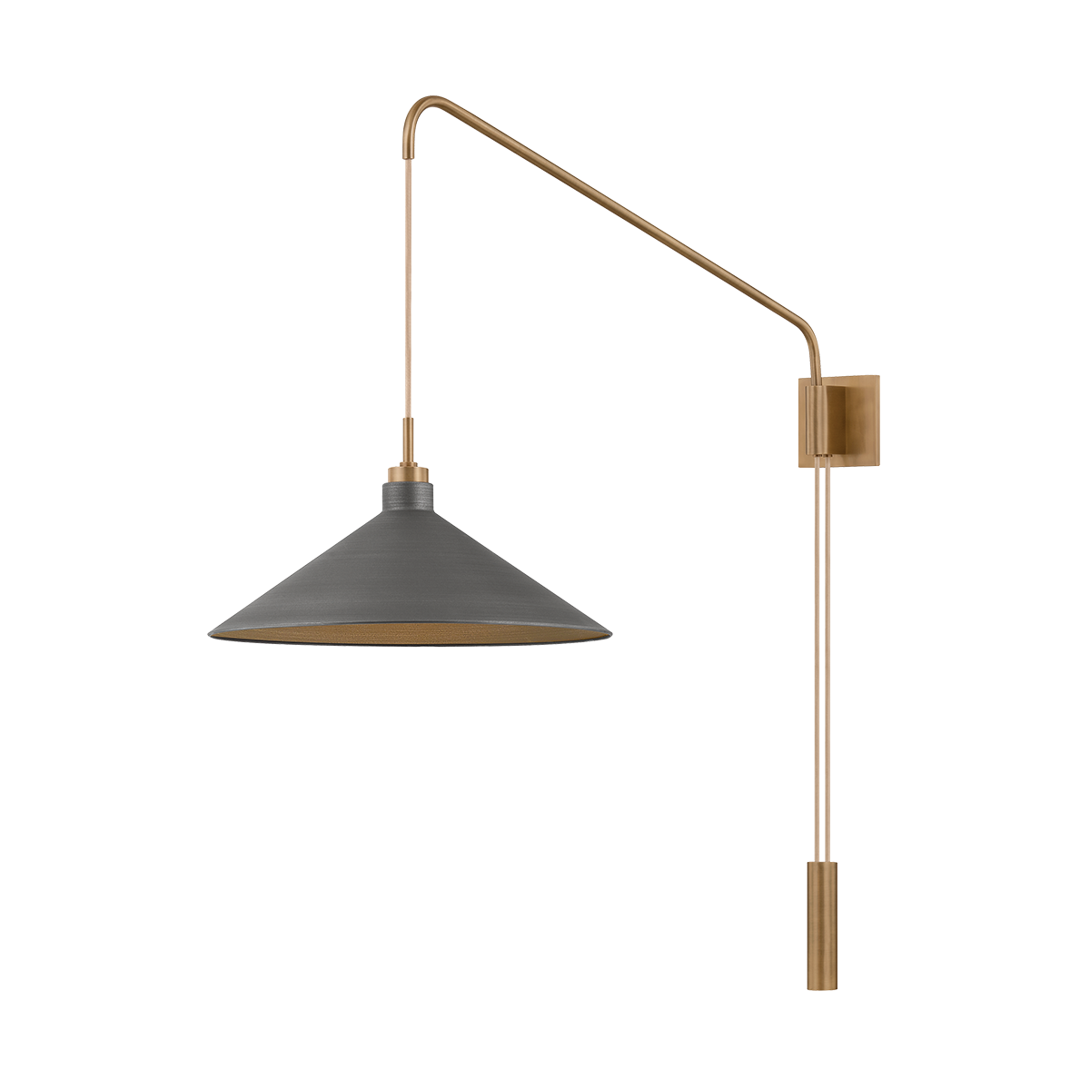 Troy Lighting Conor PATINA BRASS AND GRAPHITE 17.5W x 35.5H Wall Sconce