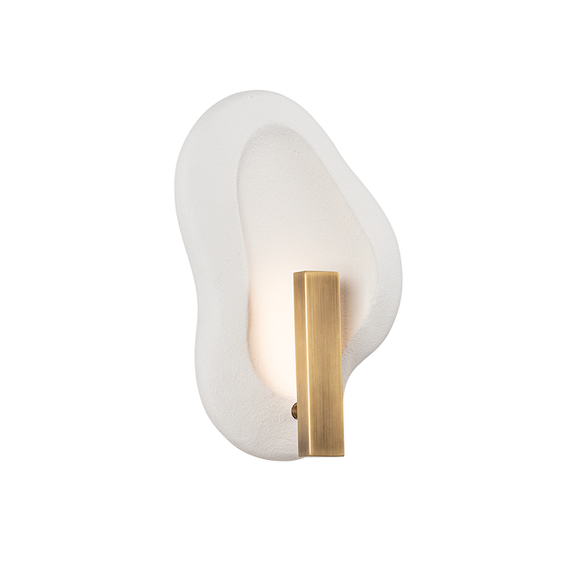 Troy Lighting Jura PATINA BRASS/CERAMIC RUSTIC SHELL 10W x 14.5H Wall Sconce