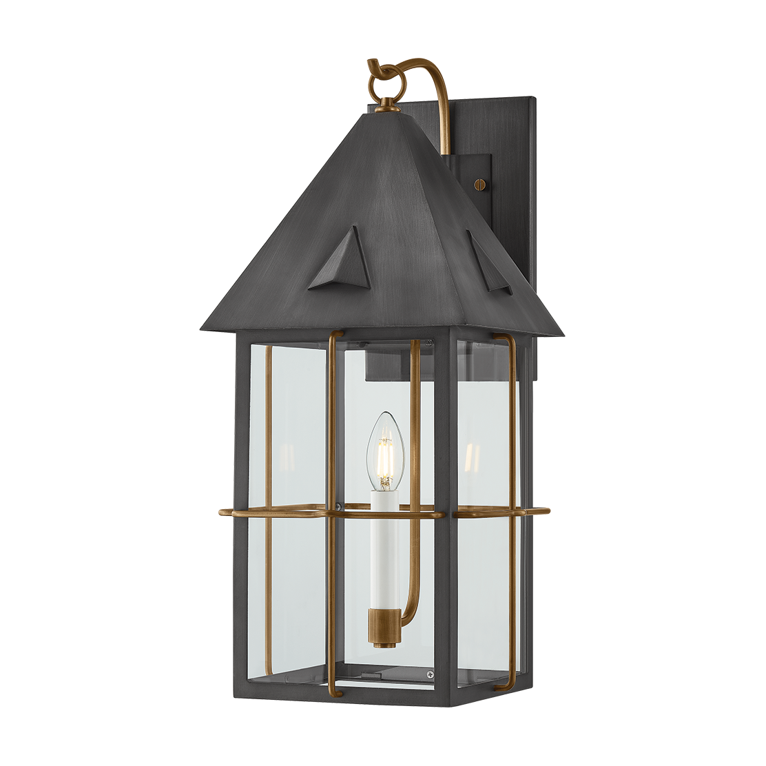 Troy Lighting Toby PATINA BRASS AND GRAPHITE 9.75W x 23H Garden Stool