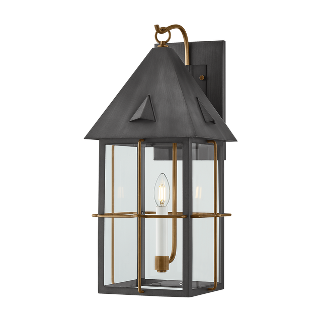 Troy Lighting Toby PATINA BRASS AND GRAPHITE 9.75W x 23H Garden Stool