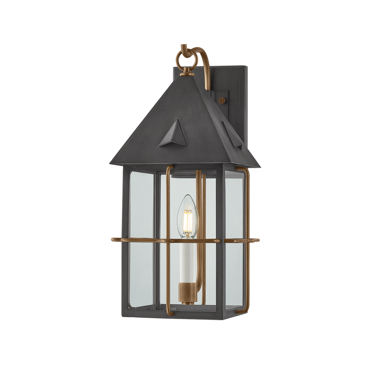Troy Lighting Toby PATINA BRASS AND GRAPHITE 8W x 17H Garden Stool