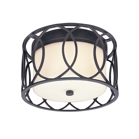 Troy Lighting Sausalito TEXTURED IRON 12.25W x 7.5H Flush Mount