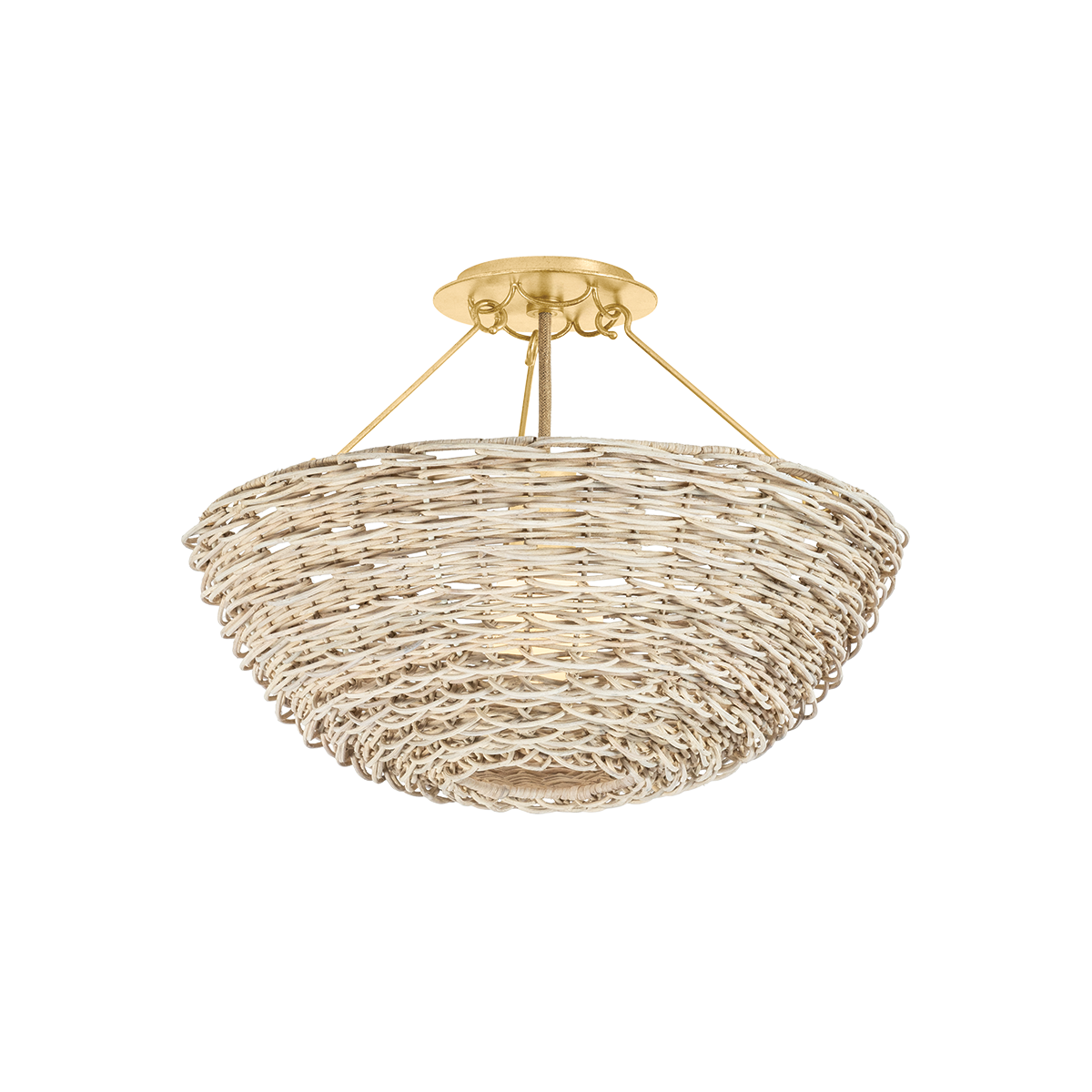 Troy Lighting Campo VINTAGE GOLD LEAF 18.25W x 13.5H Semi-Flush Mount