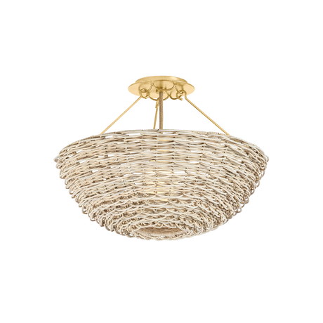 Troy Lighting Campo VINTAGE GOLD LEAF 18.25W x 13.5H Semi-Flush Mount