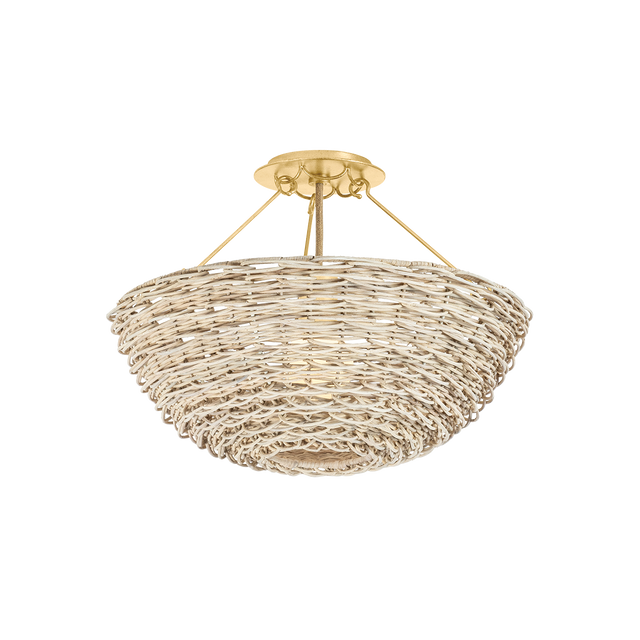 Troy Lighting Campo VINTAGE GOLD LEAF 18.25W x 13.5H Semi-Flush Mount