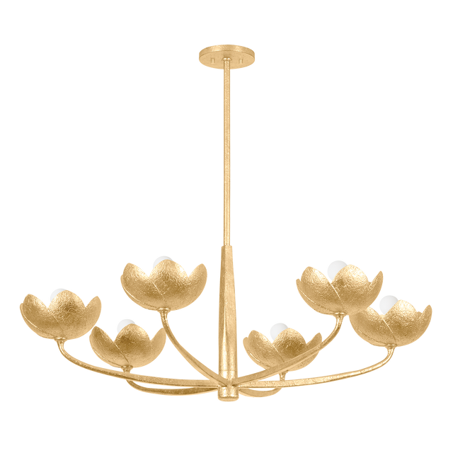 Troy Lighting Arcata VINTAGE GOLD LEAF 39.5W x 15H Chandelier
