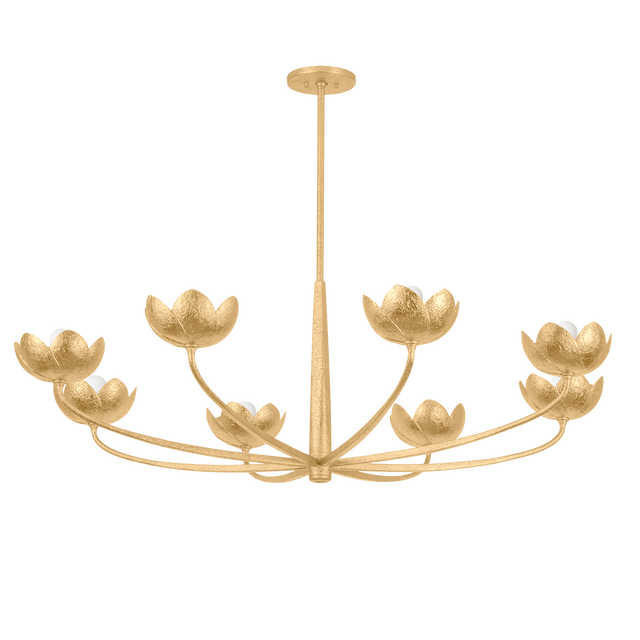 Troy Lighting Arcata VINTAGE GOLD LEAF 55W x 18.25H Chandelier