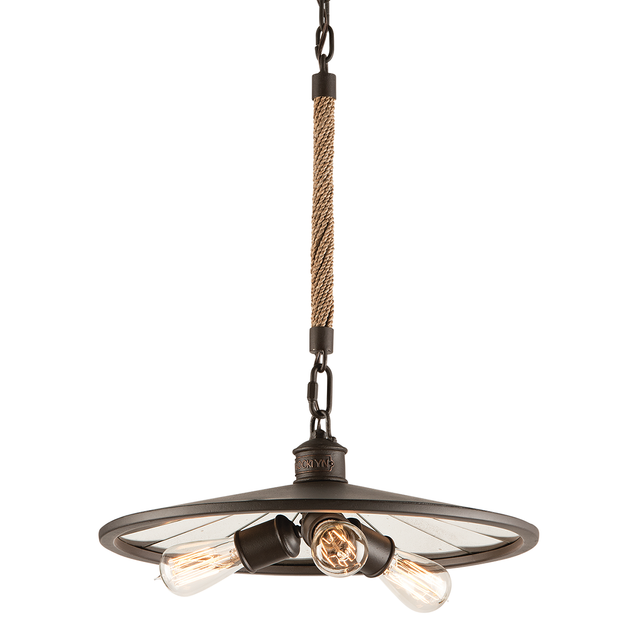Troy Lighting Brooklyn HERITAGE BRONZE 18W x 8.25H Pendant