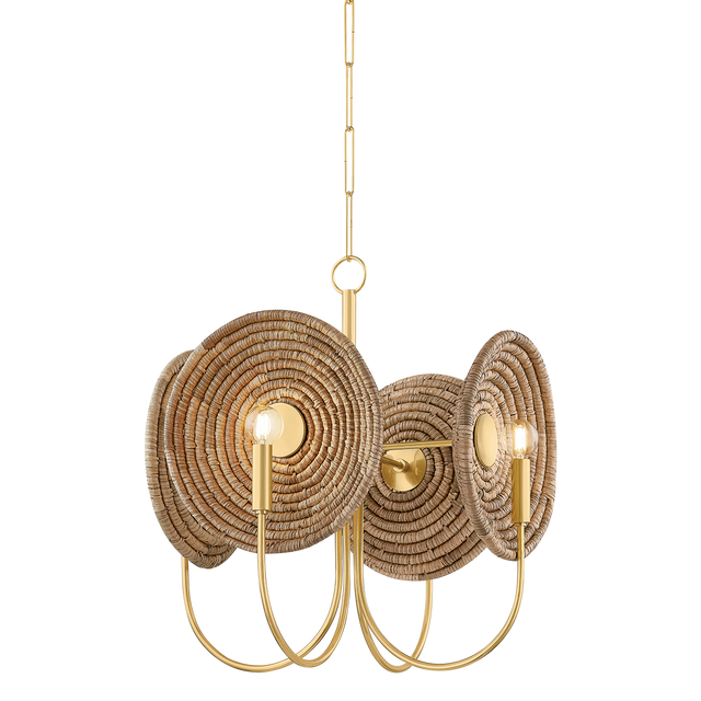 Mitzi Ashby AGED BRASS 22W x 22H Chandelier