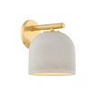 Mitzi Cara AGED BRASS/CERAMIC CREAM PEBBLE 7W x 9H Wall Sconce