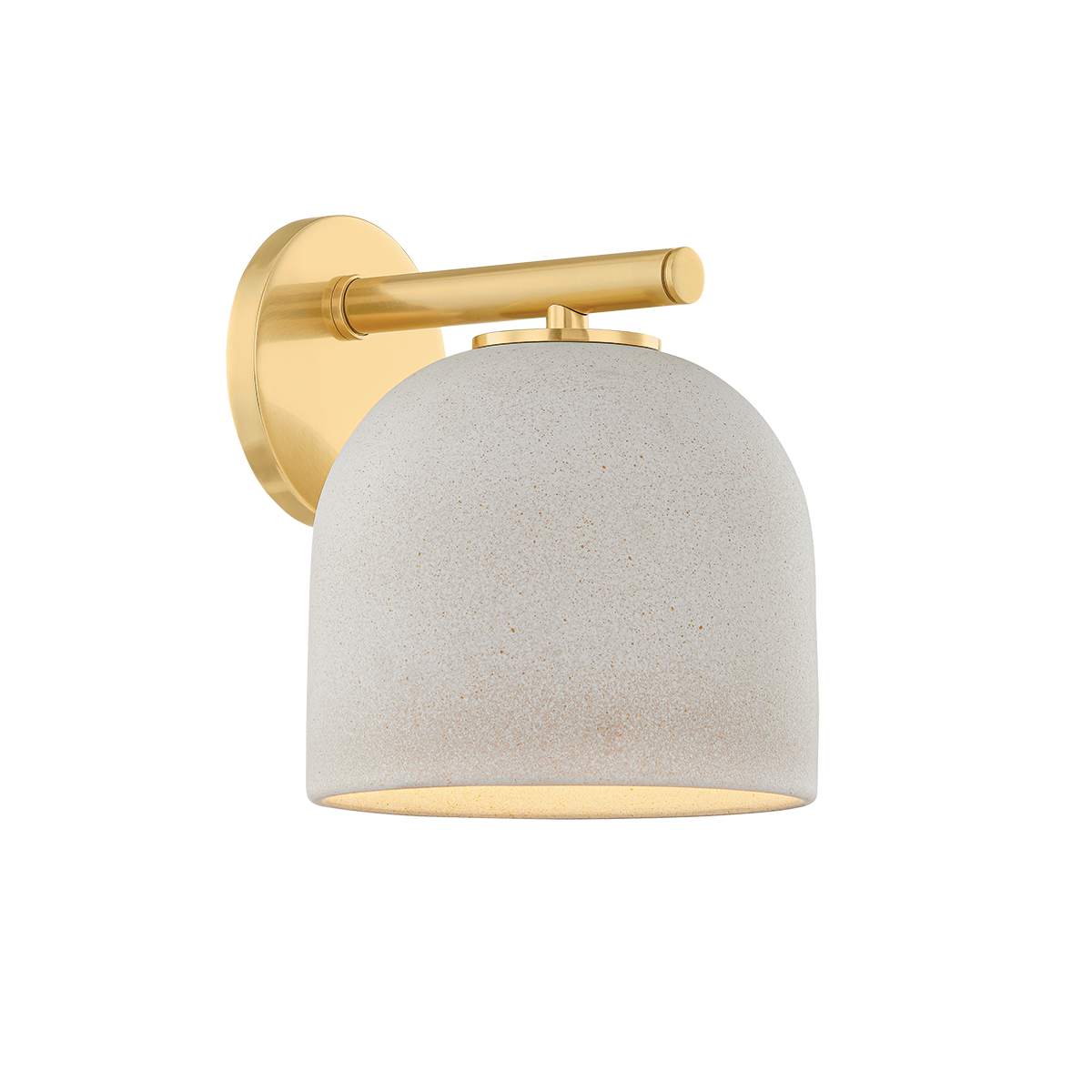 Mitzi Cara AGED BRASS/CERAMIC CREAM PEBBLE 7W x 9H Wall Sconce