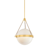 Mitzi Abbie AGED BRASS/SOFT BISQUE 18W x 23H Pendant