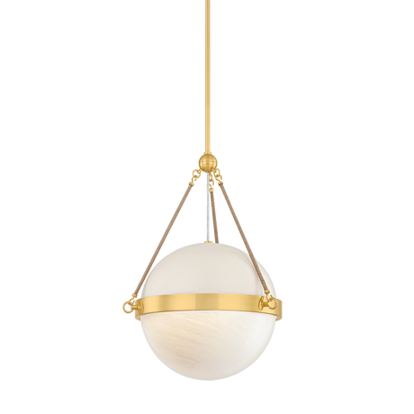 Mitzi Abbie AGED BRASS/SOFT BISQUE 18W x 23H Pendant