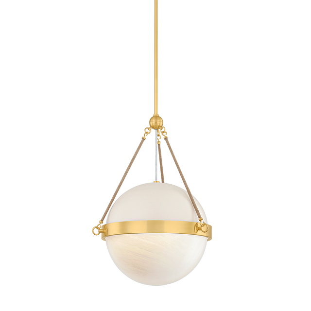 Mitzi Abbie AGED BRASS/SOFT BISQUE 18W x 23H Pendant