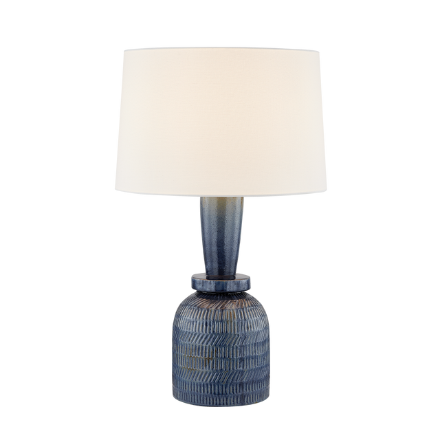 Mitzi Russo AGED BRASS/CERAMIC WASHED COBALT 17W x 27.5H Table Lamp