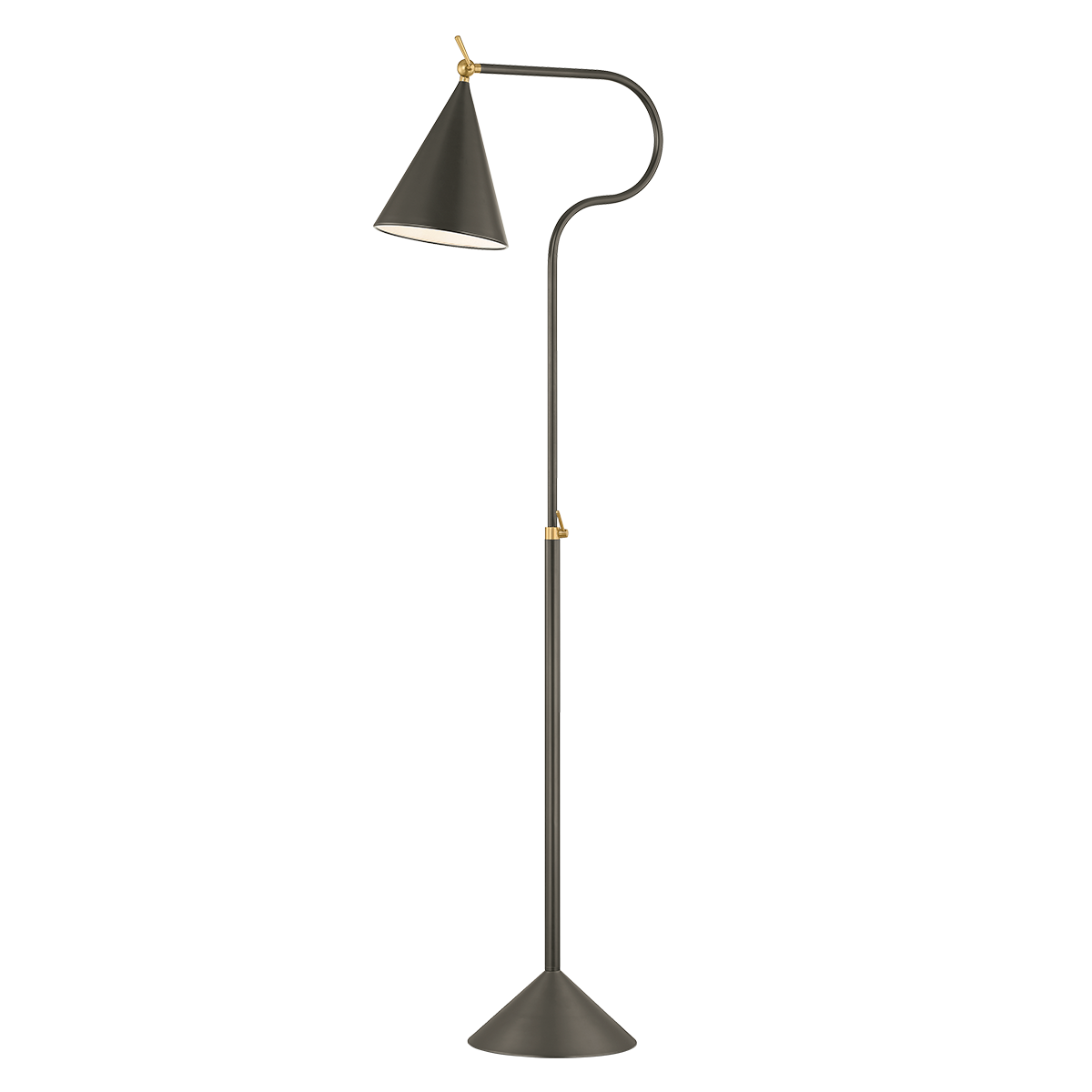 Mitzi Harriet AGED BRASS/TRUE BRONZE 11W x 18.5L x 62.5H Floor Lamp