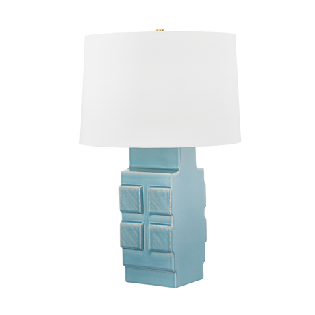 Hudson Valley Lighting Sarai Aged Brass/Ceramic Moonstone Granite 19W x 19L x 29.25H Table Lamp