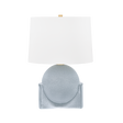 Hudson Valley Lighting Leeston Aged Brass/Ceramic Reactive Slate 16W x 16L x 22.75H Table Lamp