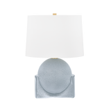 Hudson Valley Lighting Leeston Aged Brass/Ceramic Reactive Slate 16W x 16L x 22.75H Table Lamp
