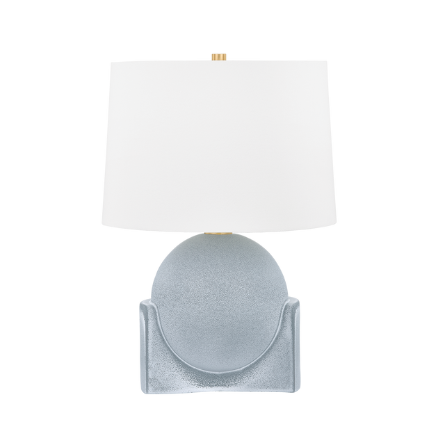 Hudson Valley Lighting Leeston Aged Brass/Ceramic Reactive Slate 16W x 16L x 22.75H Table Lamp