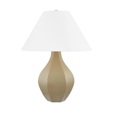 Hudson Valley Lighting Abescon Aged Brass/Ceramic Cocoon 22W x 22L x 28.5H Table Lamp