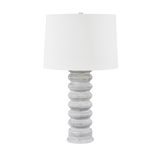 Hudson Valley Lighting Harwinton Aged Brass/Ceramic Grey White 18.75W x 18.75L x 33H Table Lamp