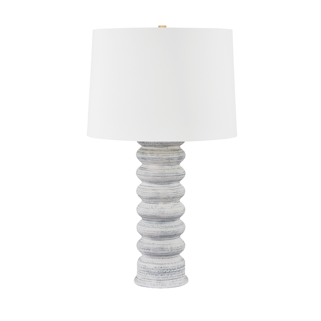 Hudson Valley Lighting Harwinton Aged Brass/Ceramic Grey White 18.75W x 18.75L x 33H Table Lamp