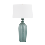 Hudson Valley Lighting Bellmawr Aged Brass/Ceramic Reactive Palladian 19W x 19L x 32H Table Lamp