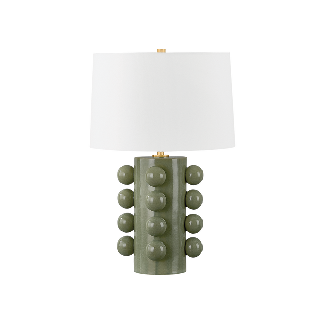Hudson Valley Lighting Roselle Aged Brass/Ceramic Moss Crackle 17.25W x 17.25L x 26.25H Table Lamp