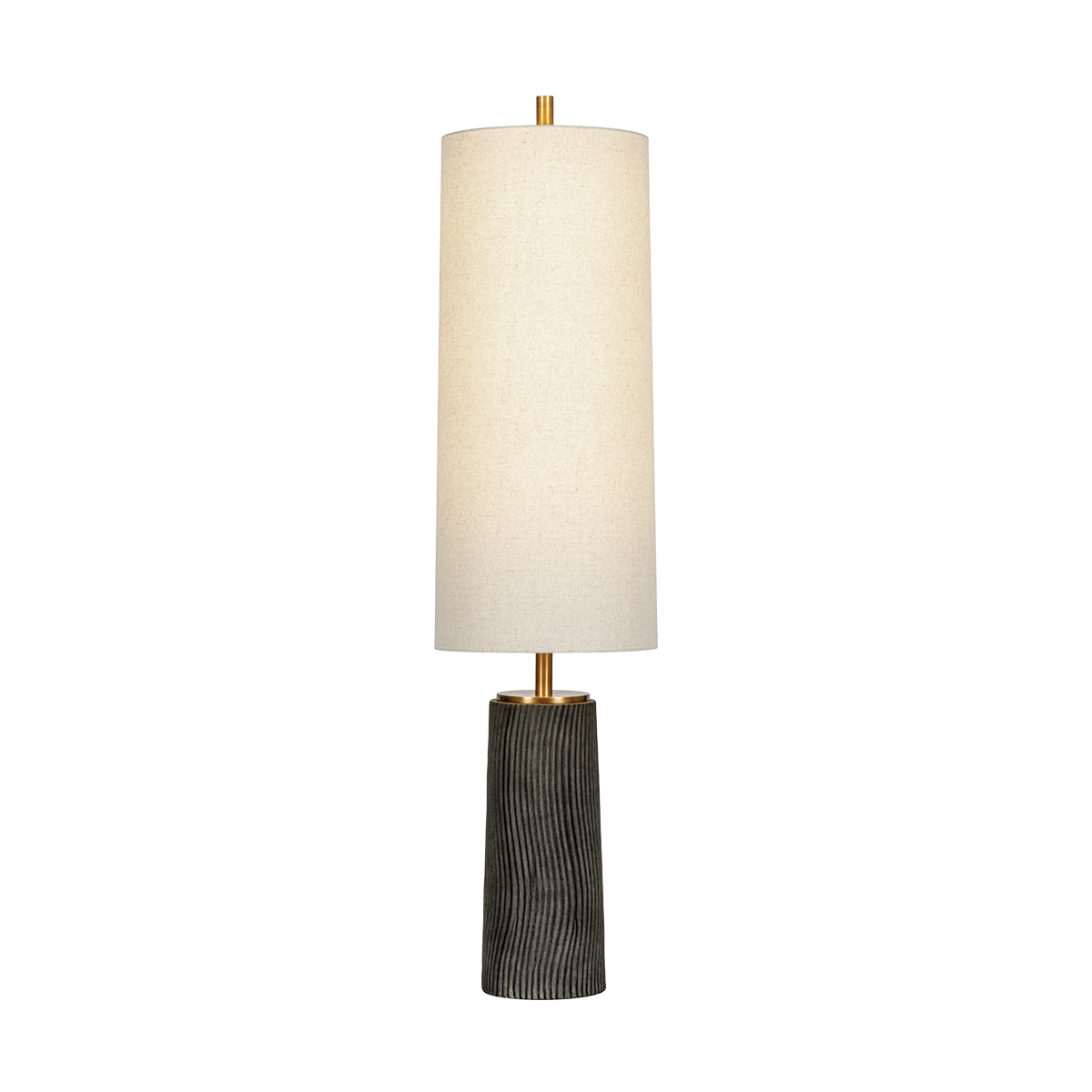 Troy Lighting Thane PATINA BRASS/CERAMIC MEDITATION GREY 14W x 56.25H Floor Lamp