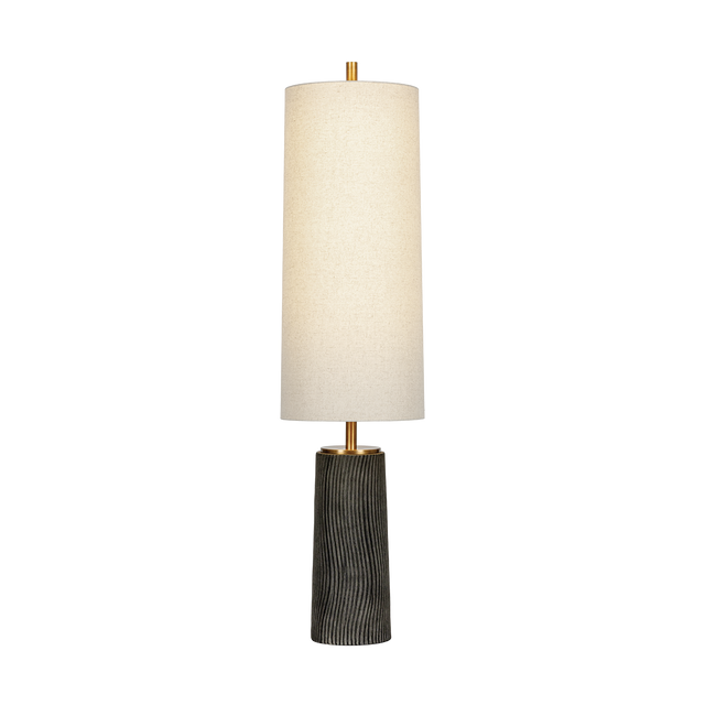 Troy Lighting Thane PATINA BRASS/CERAMIC MEDITATION GREY 14W x 56.25H Floor Lamp