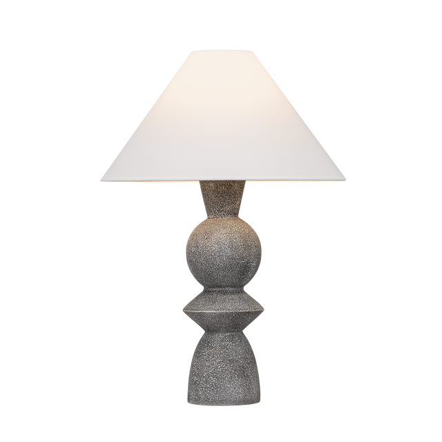 Troy Lighting Cyrah PATINA BRASS/CERAMIC LUNAR GREY 20W x 28.5H Table Lamp