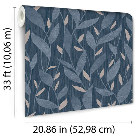 DecoratorsBest Dancing Leaves Trail Blue Wallpaper