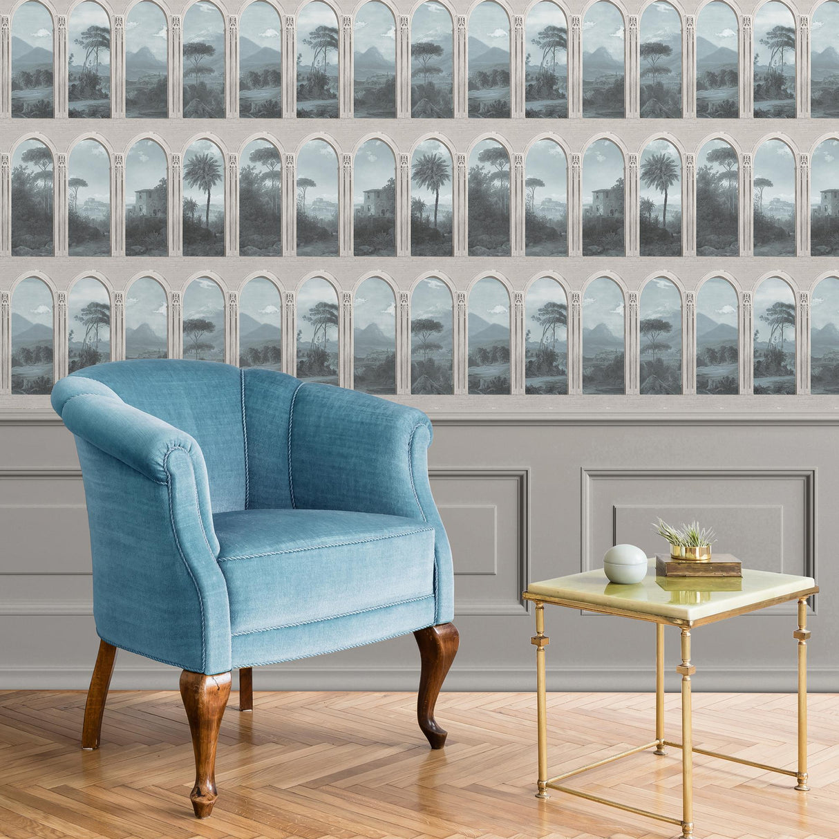 DecoratorsBest Exotic Vista Archway Blue Wallpaper