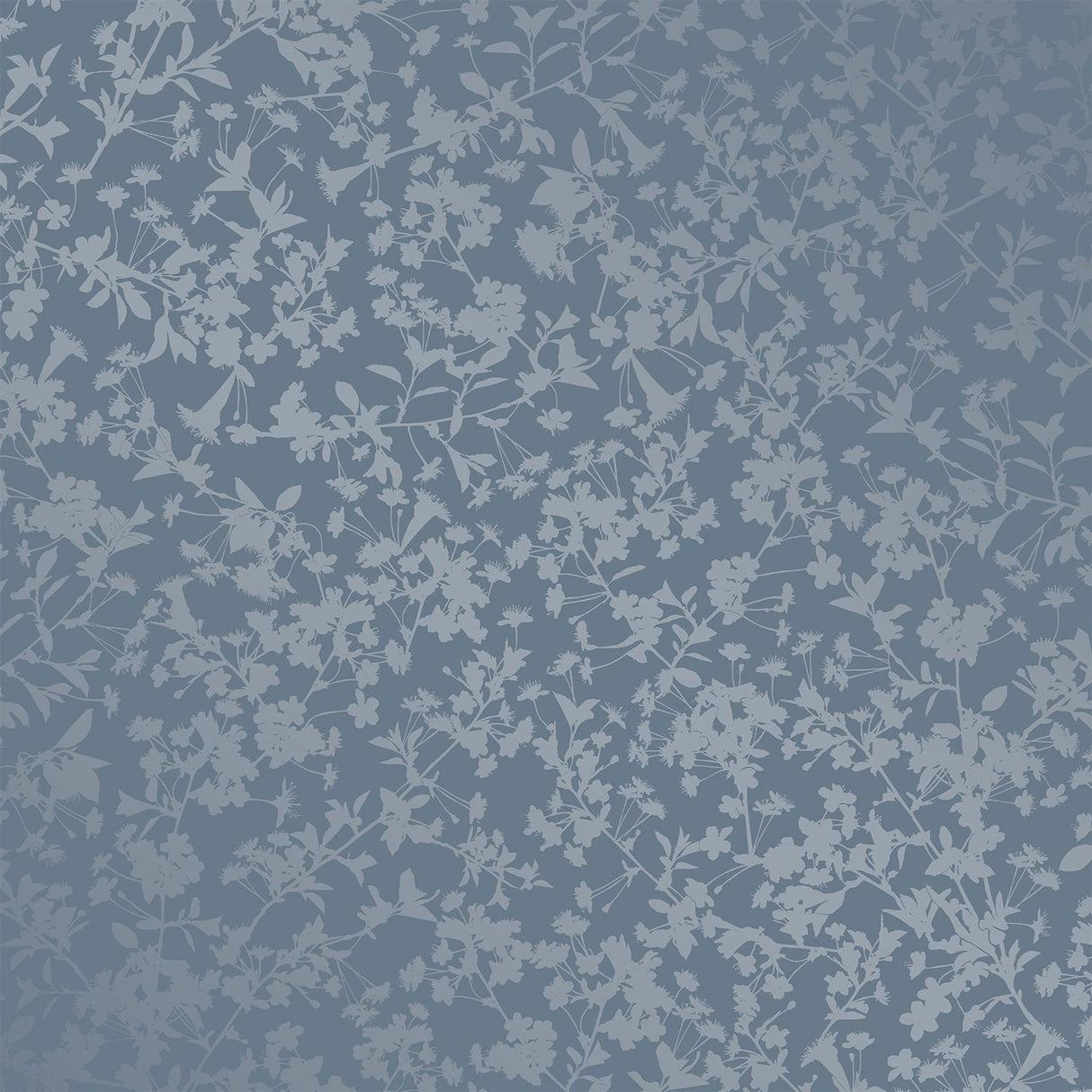 DecoratorsBest Shimmering Floral Canopy on Foil Blue Wallpaper