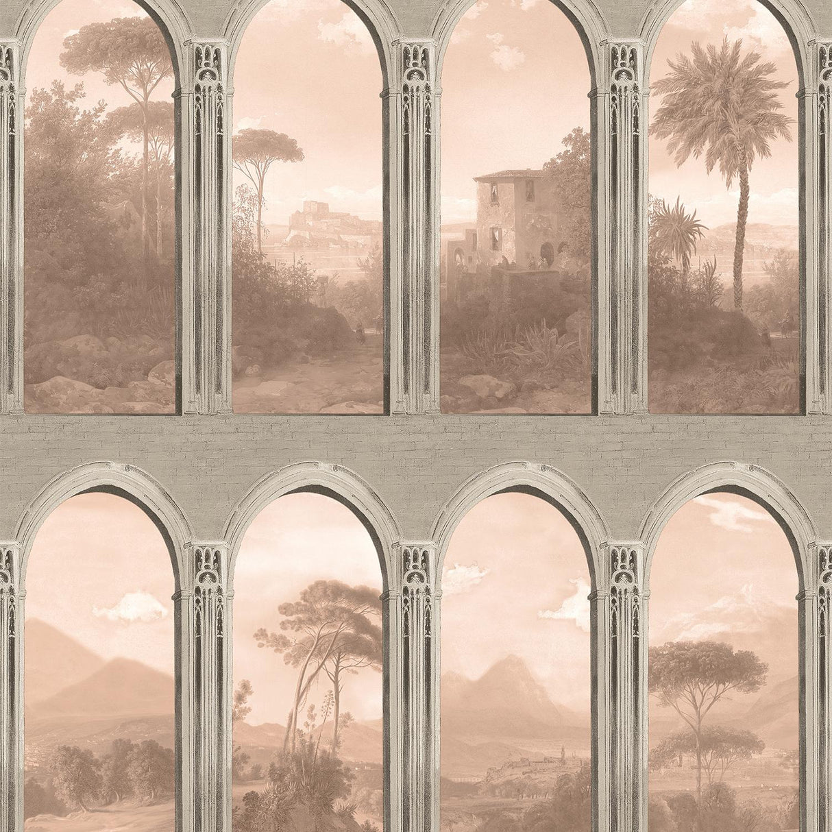 DecoratorsBest Exotic Vista Archway Blush Wallpaper