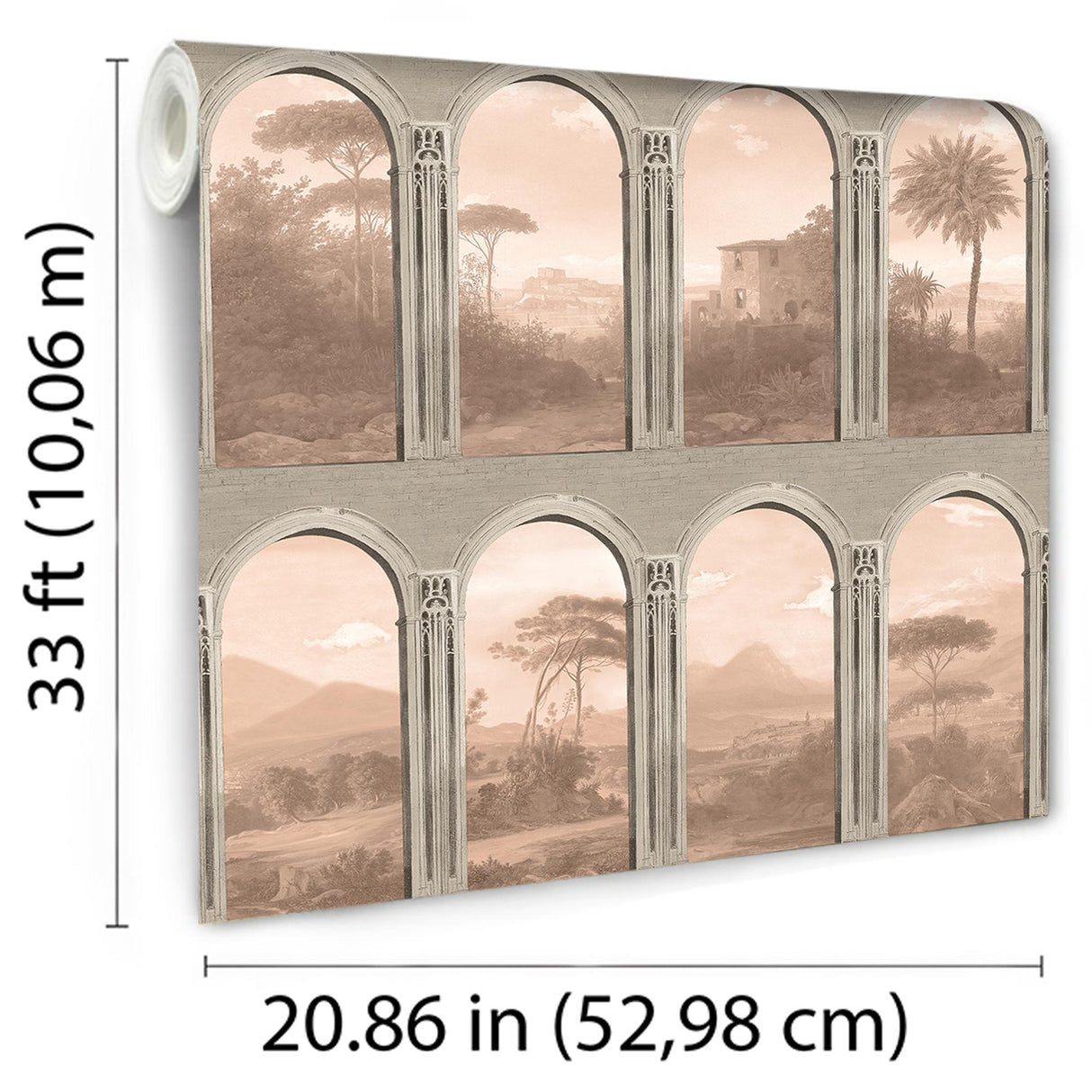 DecoratorsBest Exotic Vista Archway Blush Wallpaper