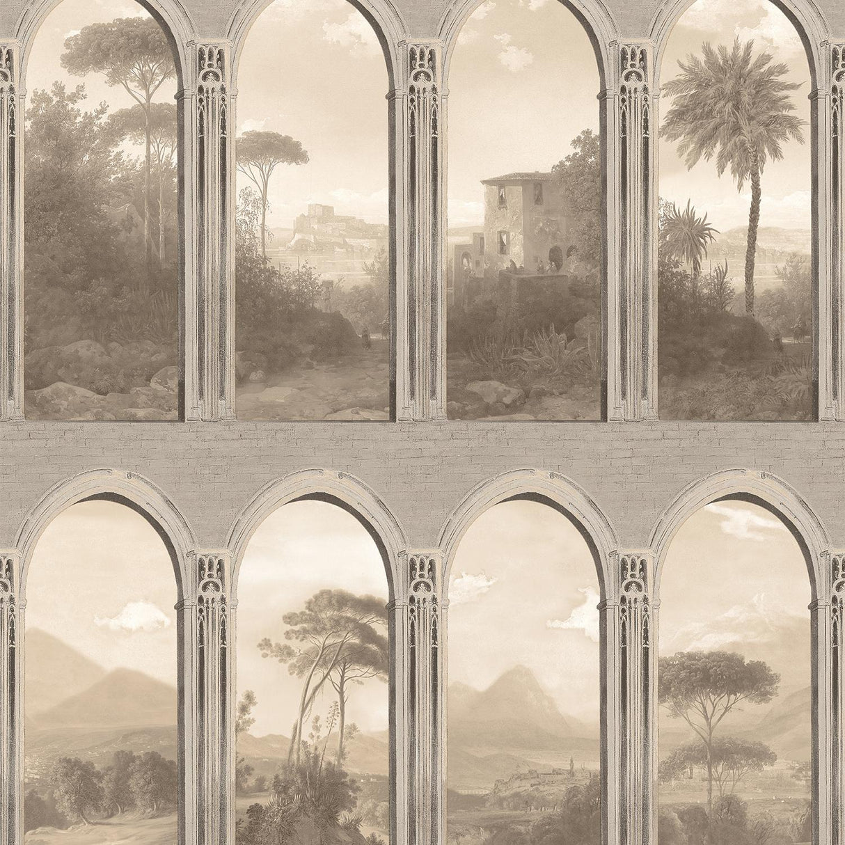 DecoratorsBest Exotic Vista Archway Beige Wallpaper