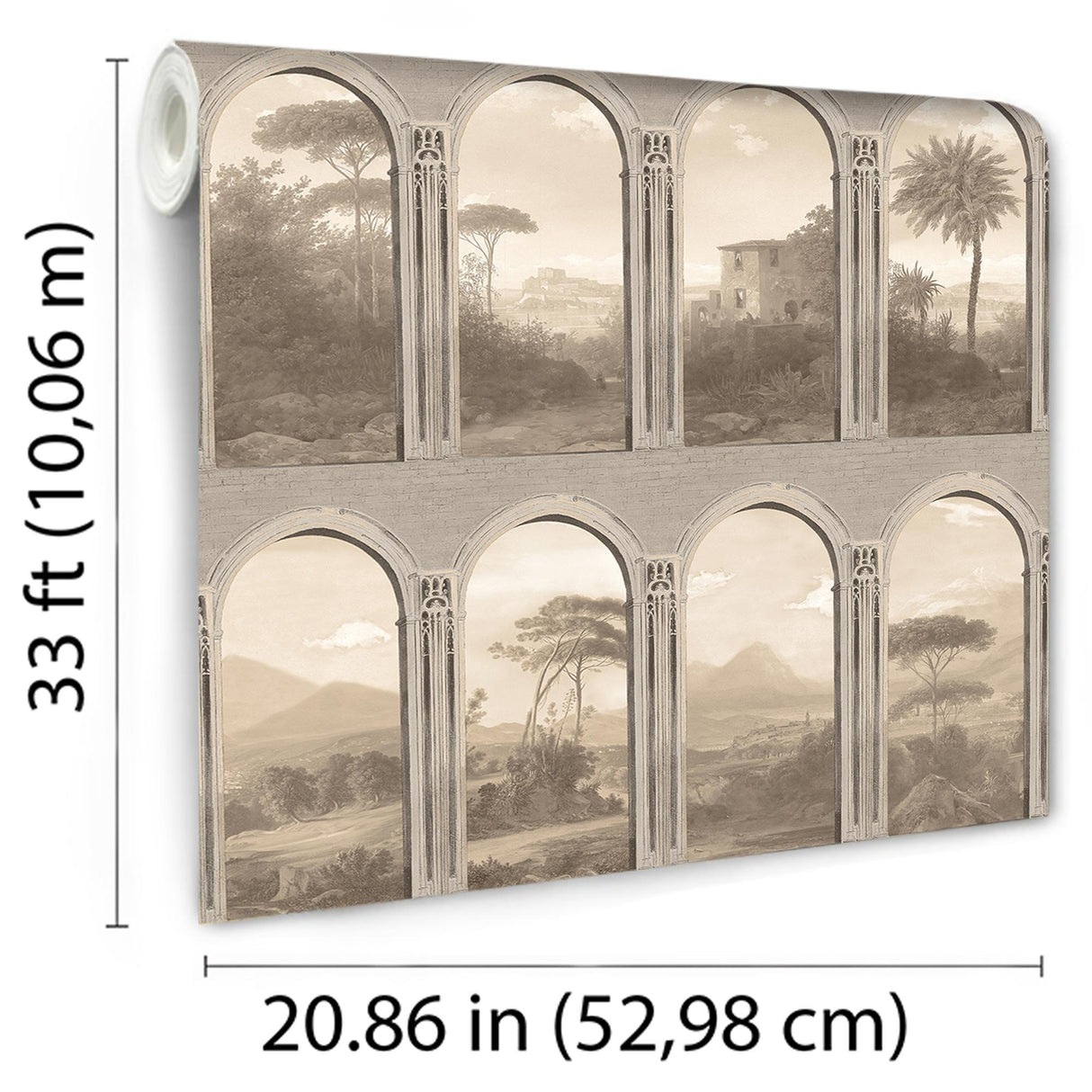 DecoratorsBest Exotic Vista Archway Beige Wallpaper