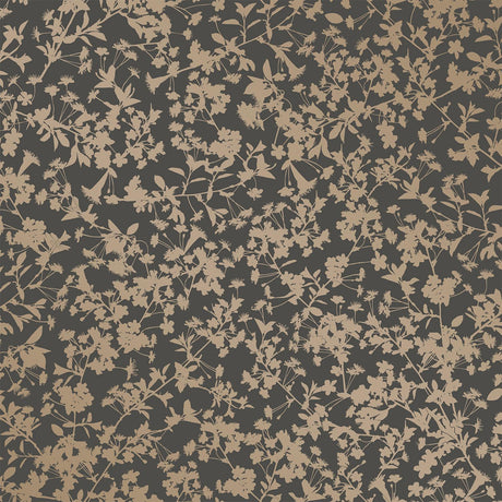 DecoratorsBest Shimmering Floral Canopy on Foil Black Wallpaper