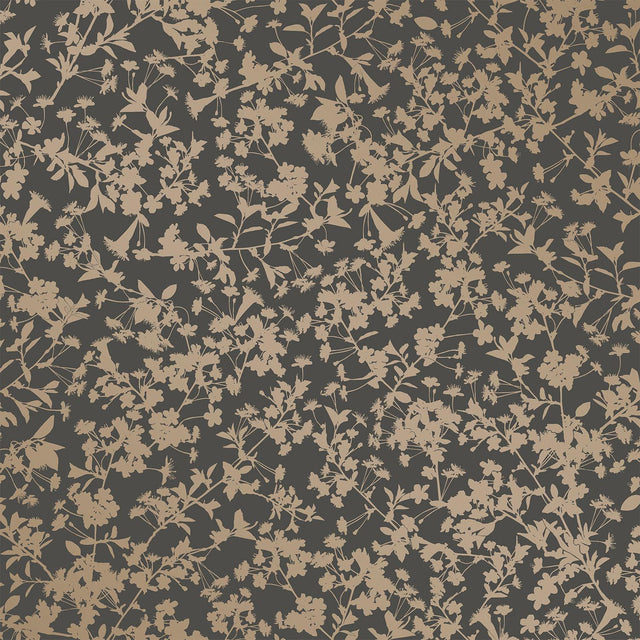 DecoratorsBest Shimmering Floral Canopy on Foil Black Wallpaper