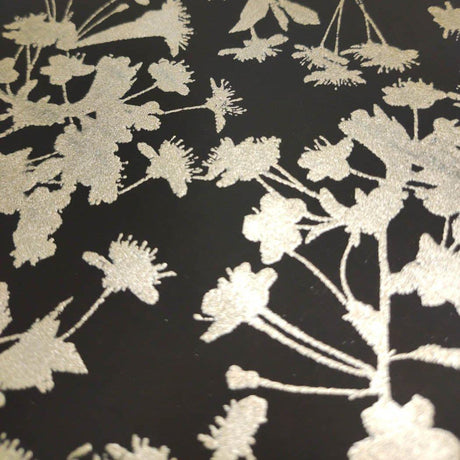 DecoratorsBest Shimmering Floral Canopy on Foil Black Wallpaper