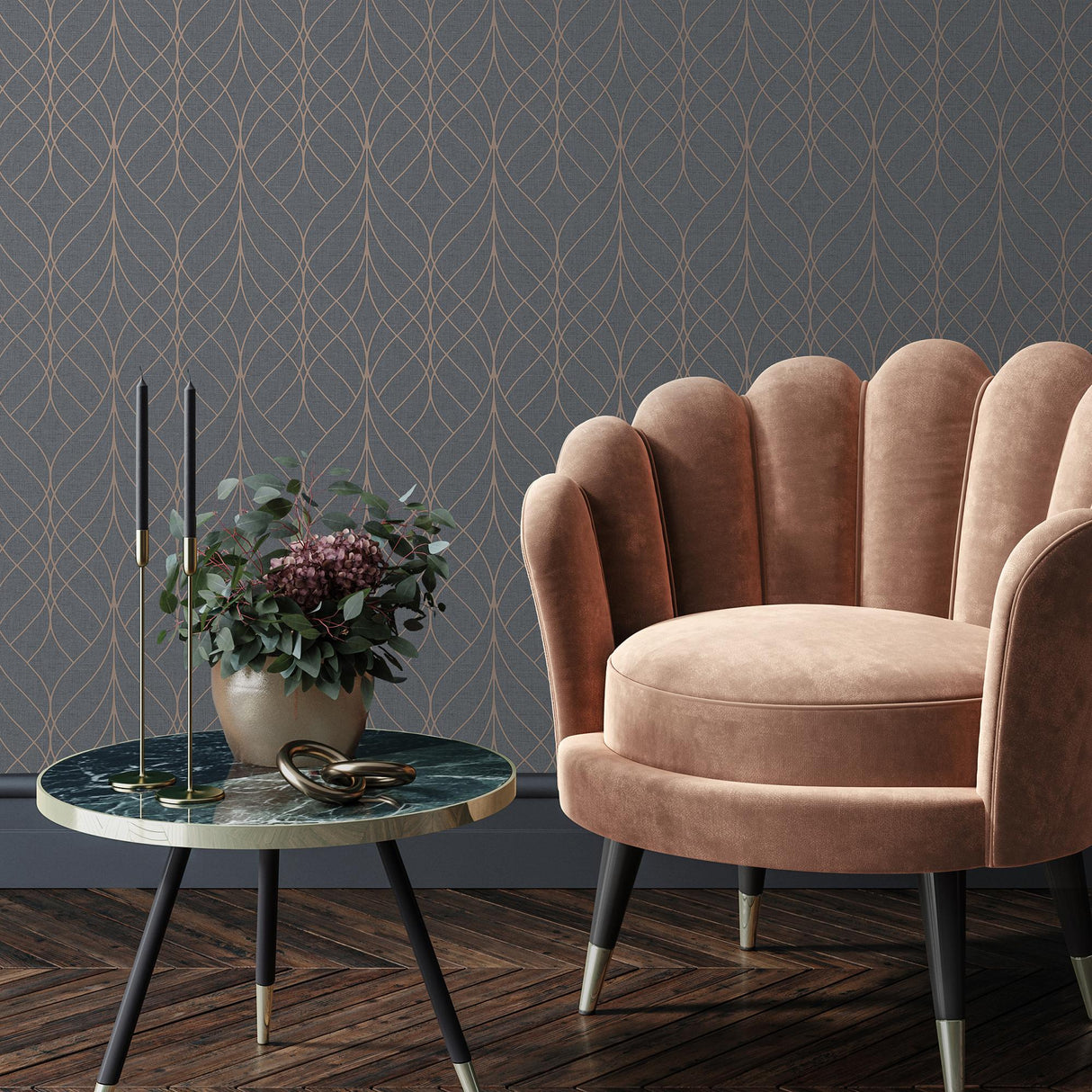 DecoratorsBest Linework Lattice Gris Wallpaper