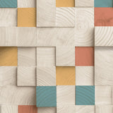 DecoratorsBest Wood Blocks Natural and Multi Colors Wallpaper