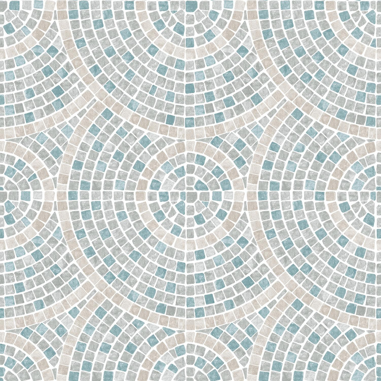DecoratorsBest Mosaic Mirage Blue and Beige Wallpaper