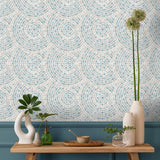 DecoratorsBest Mosaic Mirage Blue and Beige Wallpaper