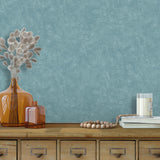 DecoratorsBest Faux Concrete Plaster Texture Blue Wallpaper