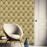 DecoratorsBest Faux Plush Quilted Diamond Upholstery Gold Wallpaper