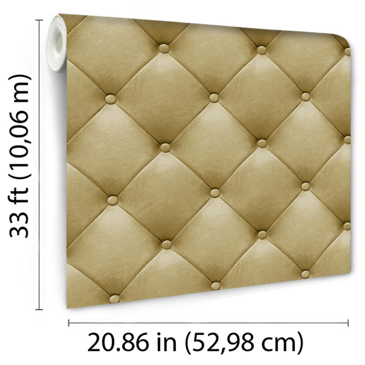DecoratorsBest Faux Plush Quilted Diamond Upholstery Gold Wallpaper