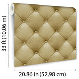 DecoratorsBest Faux Plush Quilted Diamond Upholstery Gold Wallpaper